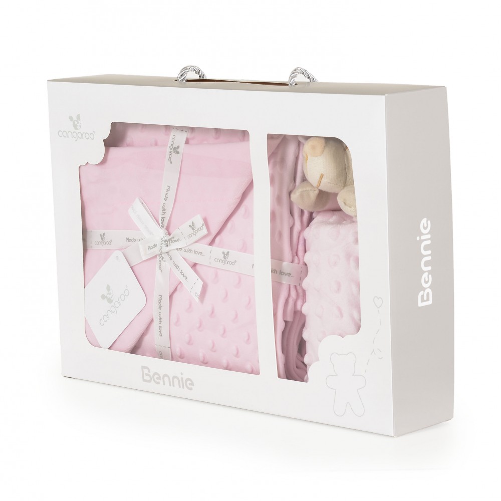 Cangaroo Σετ Κουβέρτα 75x100cm και Πανάκι Παρηγοριάς Bennie Pink 3800146271442
