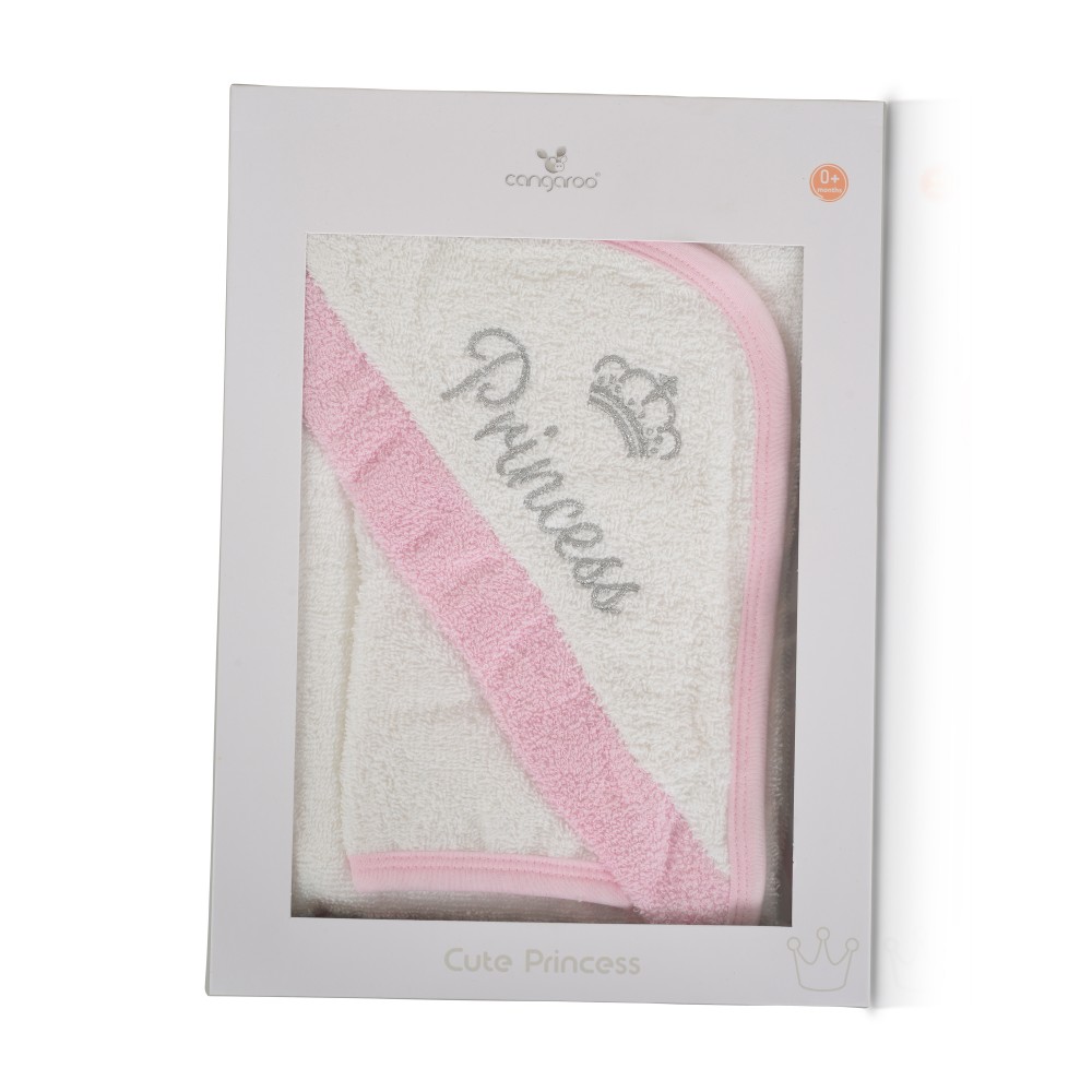 Cangaroo Βρεφική Κάπα-Μπουρνούζι με Κουκούλα Princess Pink 3800146271275
