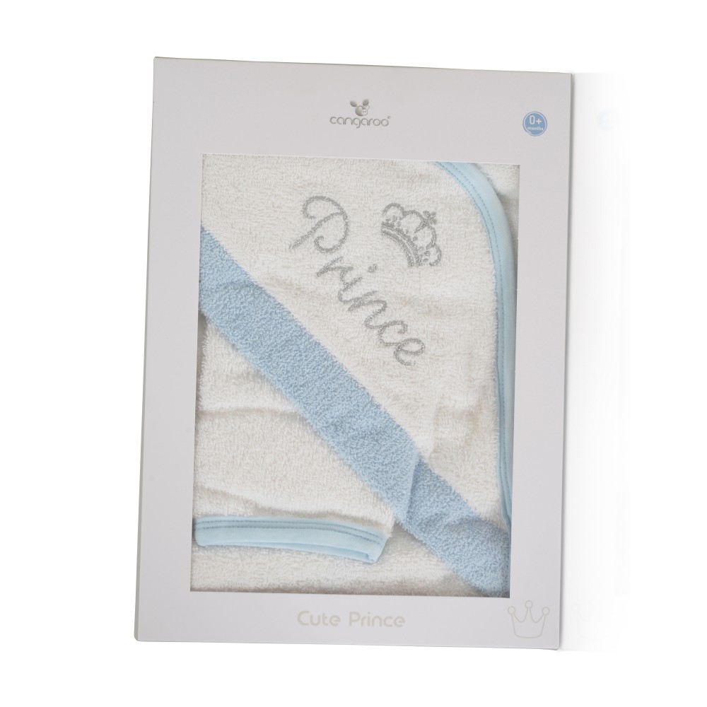 Cangaroo Βρεφική Κάπα-Μπουρνούζι με Κουκούλα Cute Prince Blue 3800146271282
