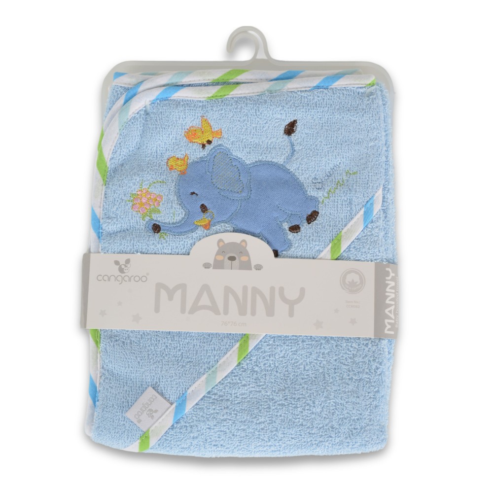 Cangaroo Βρεφική Κάπα-Μπουρνούζι με Κουκούλα Manny Blue 3800146270049