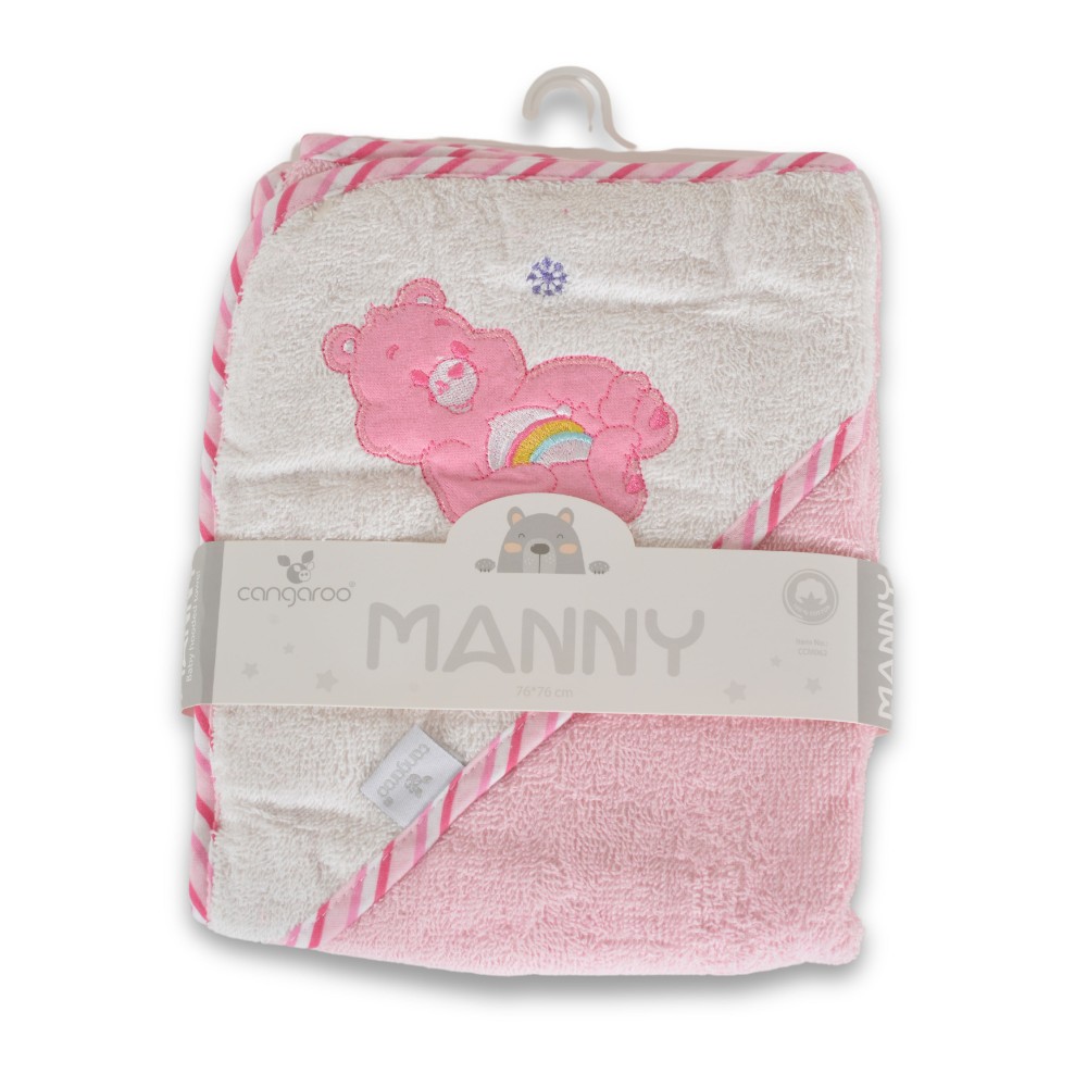 Cangaroo Βρεφική Κάπα-Μπουρνούζι με Κουκούλα Manny Pink 3800146270032