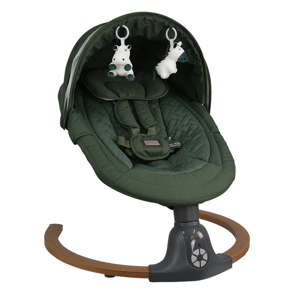 Bebe Stars Ηλεκτρικό Relax Μωρού Κούνια Fluffy Forest Green 257-176
