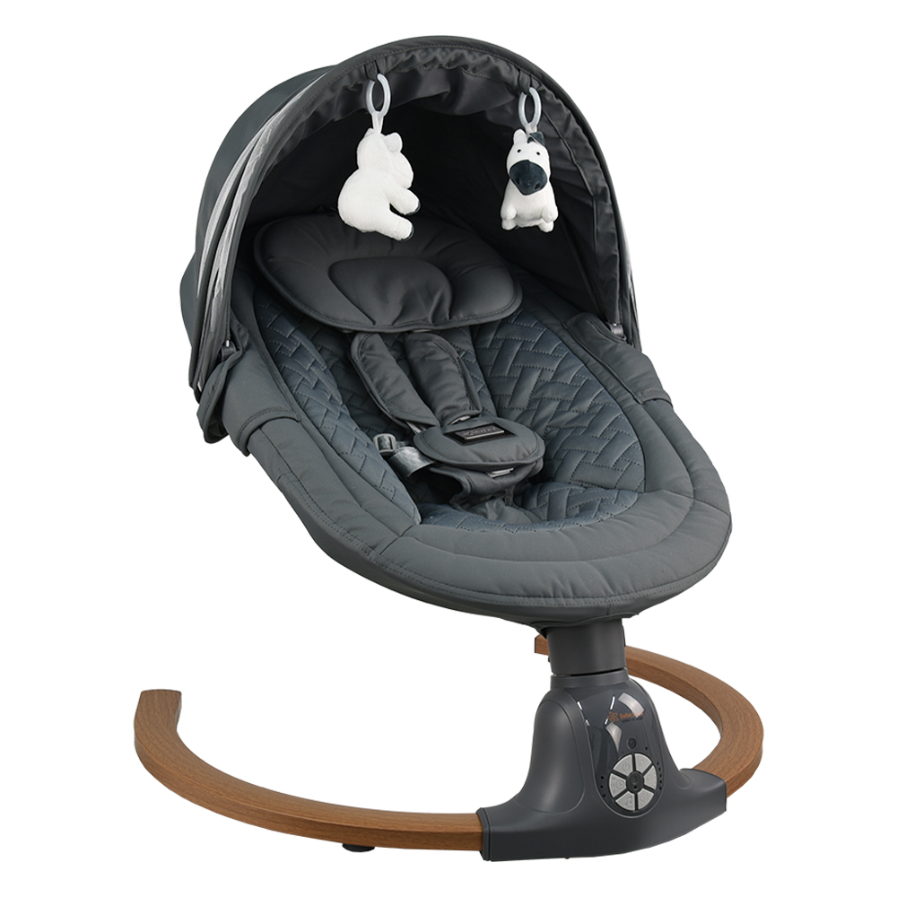 Bebe Stars Ηλεκτρικό Relax Μωρού Κούνια Fluffy Smoked Grey 257-186