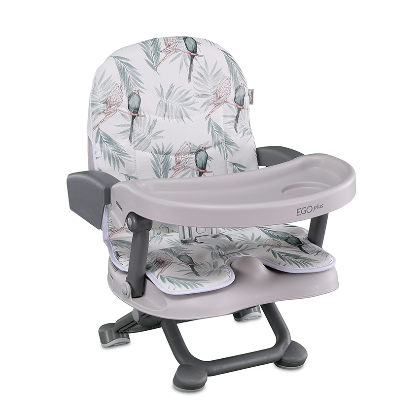 Lorelli Ego Plus Φορητό Καρεκλάκι Φαγητού Gray Parrots Pu Leather 10100502322 