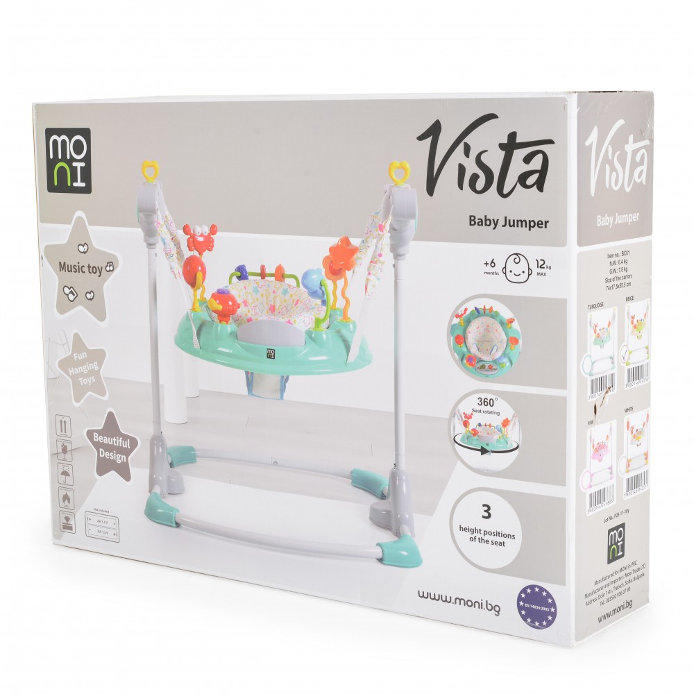 Moni Baby Jumper Vista με Μουσική, Φως και Ήχους για 6+ Μηνών 3800146244590