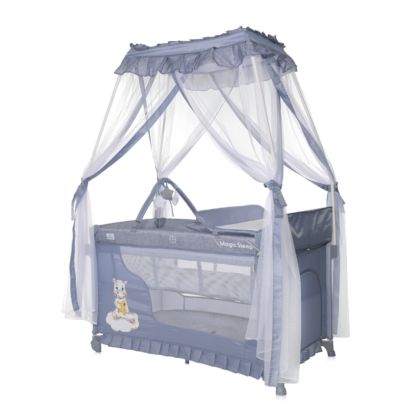 Lorelli Magic Sleep Παρκοκρέβατο Cool Grey Hippo 10080482210
