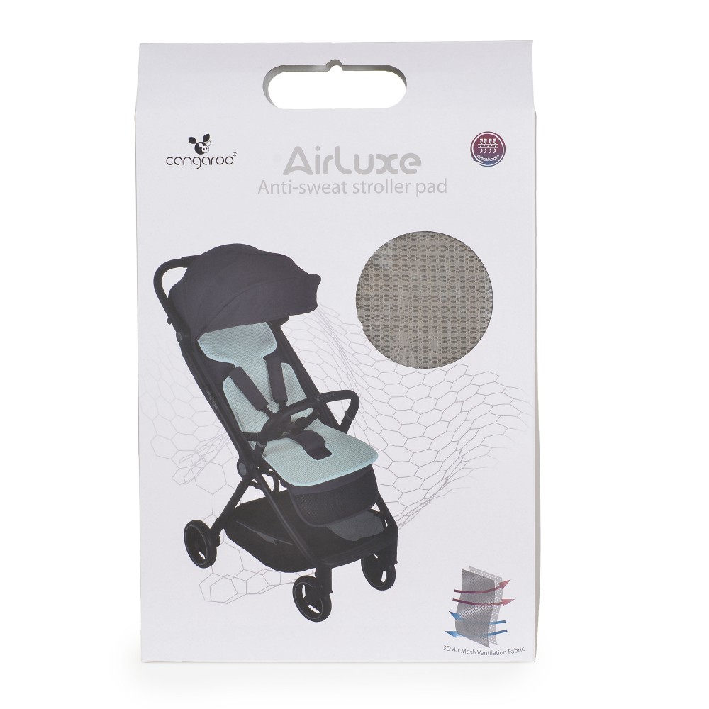 Cangaroo Αντιιδρωτικό Στρωματάκι Καροτσιού AirLuxe Grey 3800146271961
