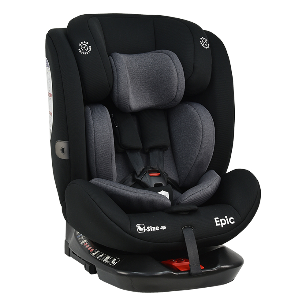 Bebe Stars Epic Καθισματάκι Αυτοκινήτου i-Size με Isofix Black 0-36 kg 921-188