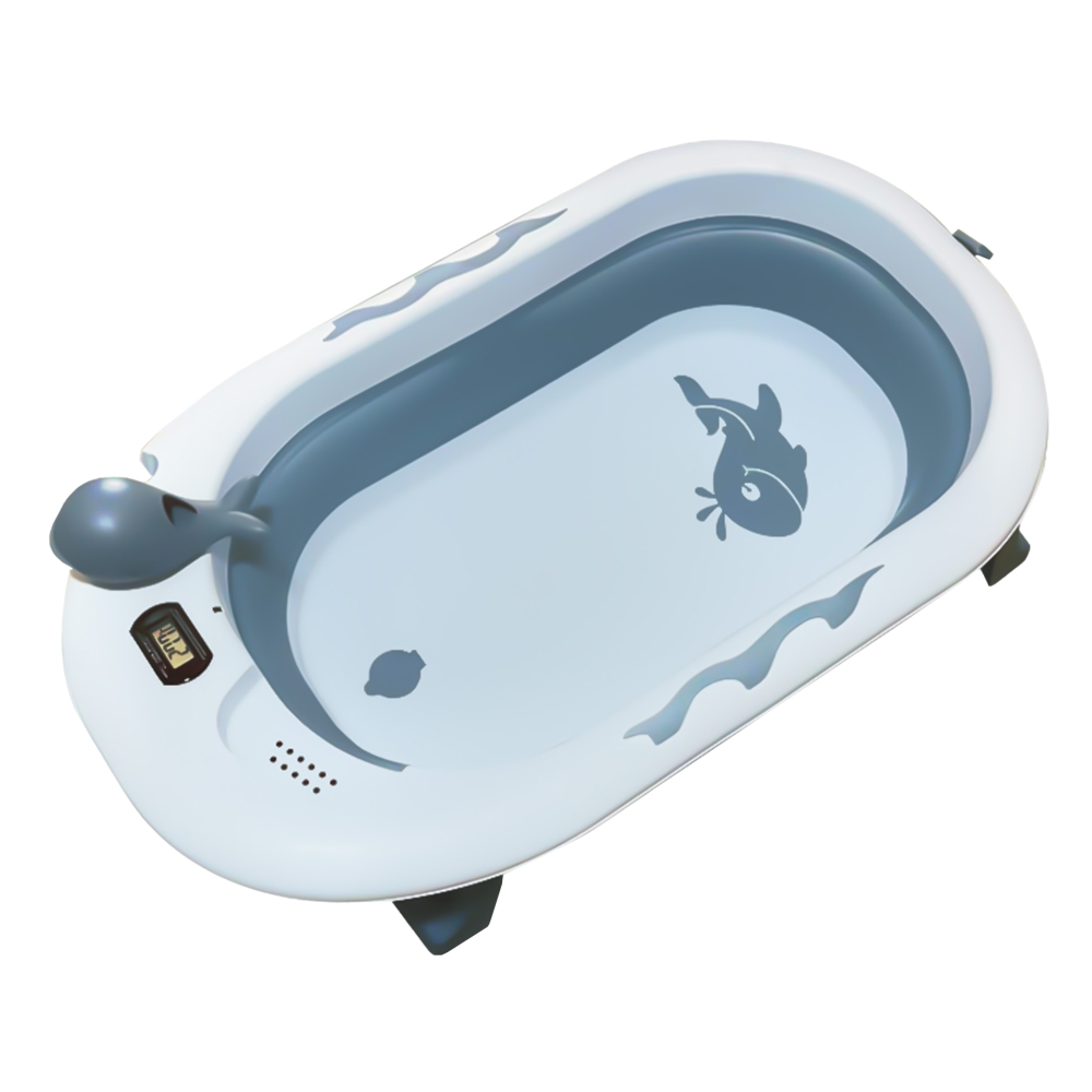 Bebe Stars Μπανιέρα Πτυσσόμενη με Θερμόμετρο Whale Blue 26-181