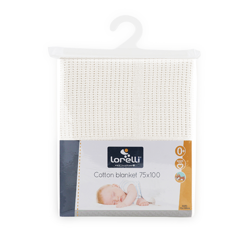 Lorelli Βρεφική Βαμβακερή Κουβέρτα 75×100 cm White 10340112001 