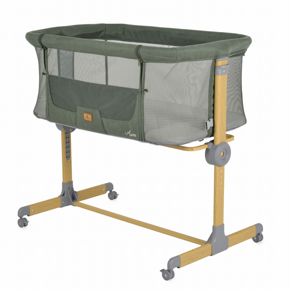 Cangaroo Baby Crib Aura Green Βρεφικό Λίκνο Συγκοίμησης με Ρυθμιζόμενο Ύψος 3801005210190
