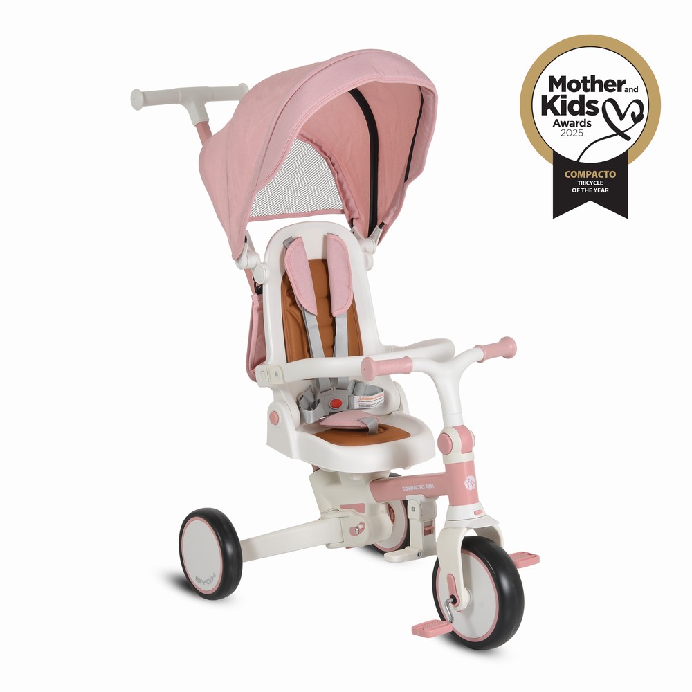 Byox Tricycle Compacto 4in1 Pink 3800146231897– Αναδιπλούμενο Τρίκυκλο Ποδήλατο με Γονικό Χειρισμό