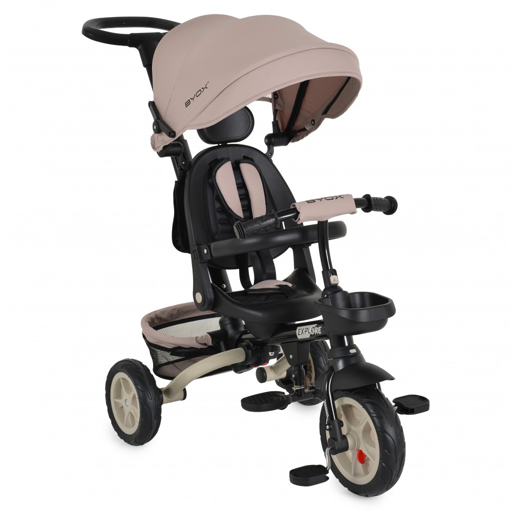 Byox Tricycle Explore Beige 3800146231989 – Αναδιπλούμενο Τρίκυκλο με Γονικό Χειρισμό
