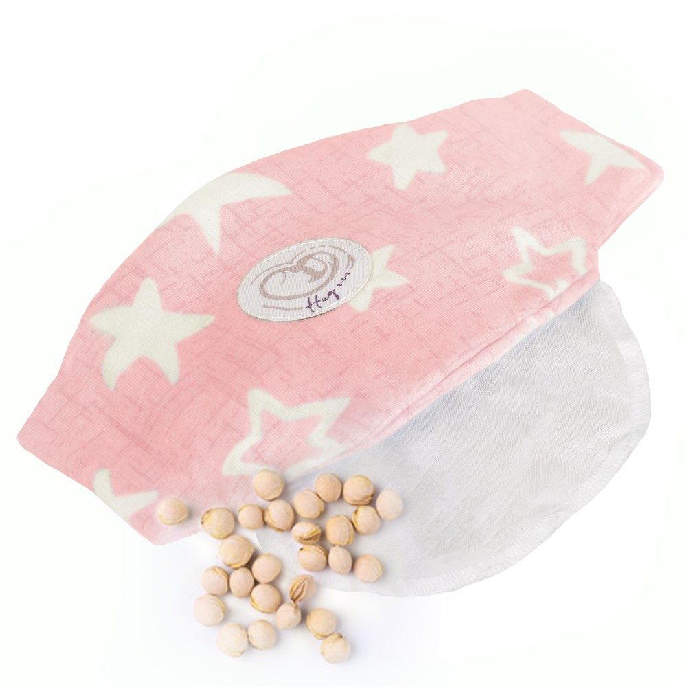 Hugzzz Anti Colic Belt Pink with White Stars 3800146273170 – Βρεφική Θερμική Ζώνη Κατά των Κολικών με Κουκούτσια Κερασιού