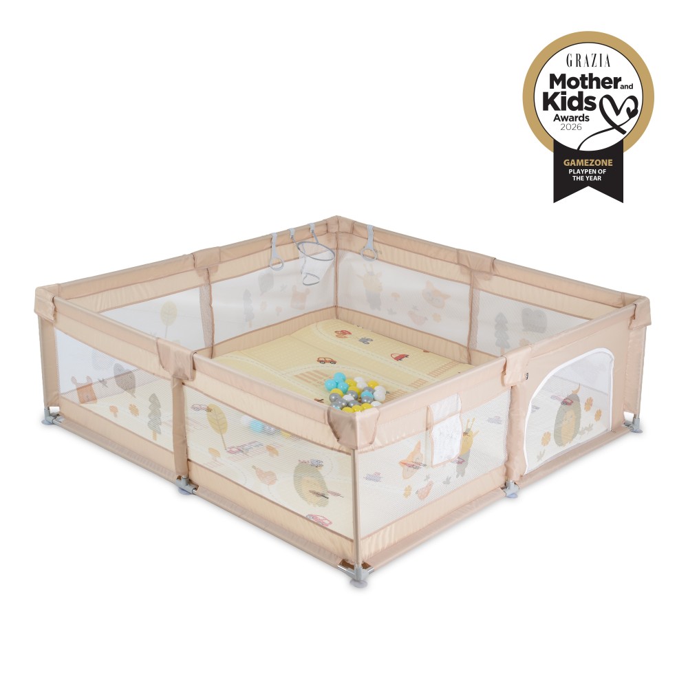 Moni / Cangaroo Playpen GameZone 150x200 Beige 3801005210558 – Πάρκο Μωρού με Αξεσουάρ και Στρώμα