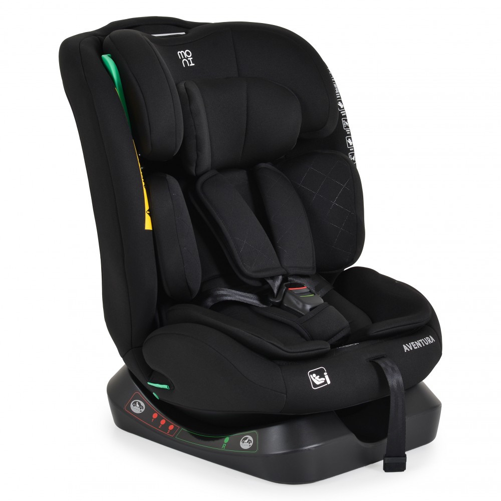 Moni Aventura i-Size Κάθισμα Αυτοκινήτου 40-150cm Black με Ανάκλιση 4 Θέσεων & Ρυθμιζόμενο Προσκέφαλο 3801005153633.