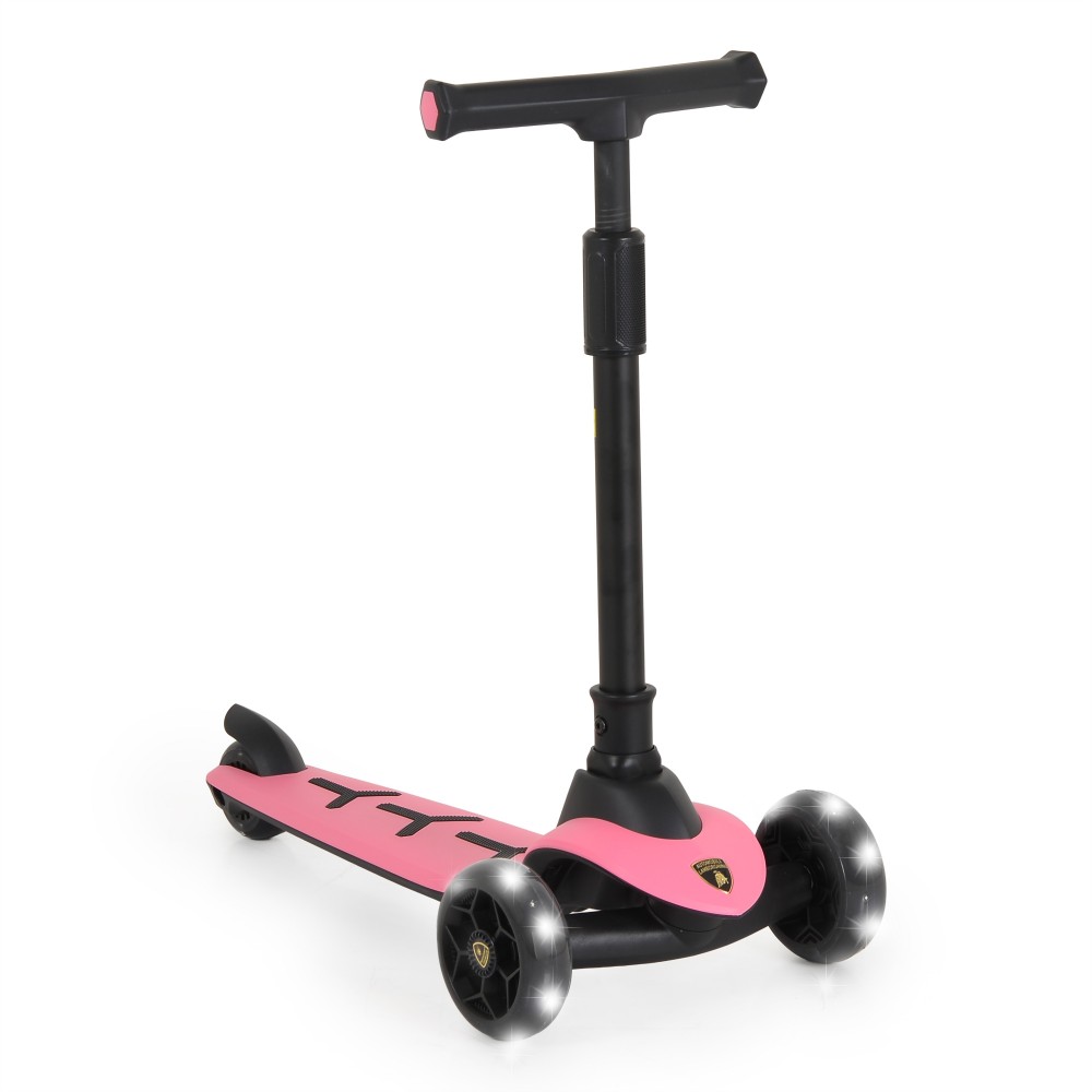 Lamborghini Pro Pink Αναδιπλούμενο Παιδικό Πατίνι Τρίτροχο με Φωτάκια LED 3+ Ετών 3801005300389