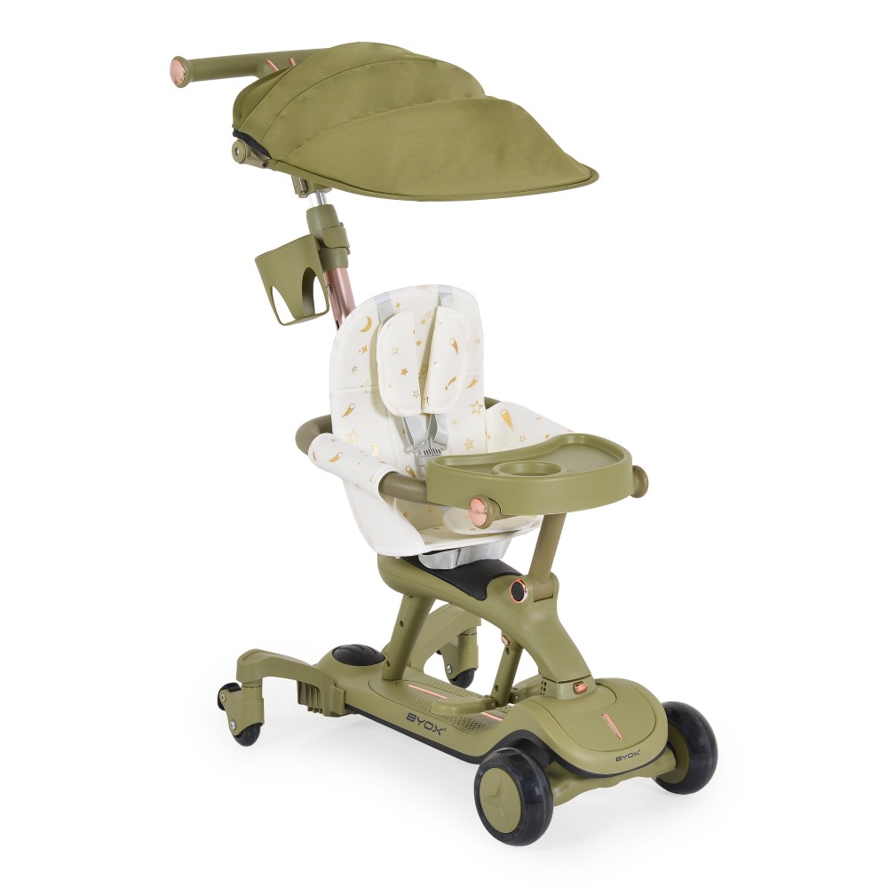 Byox Cornet 6in1 Green Πολυλειτουργικό Παιδικό Πατίνι 6 σε 1 με Κάθισμα, Τέντα και Γονική Λαβή 12m+ 3800146229481