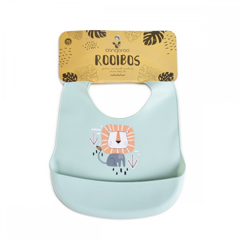 Cangaroo Rooibos Mint Βρεφική Σαλιάρα Σιλικόνης με Τσέπη 4m+ BPA Free 3800146267612