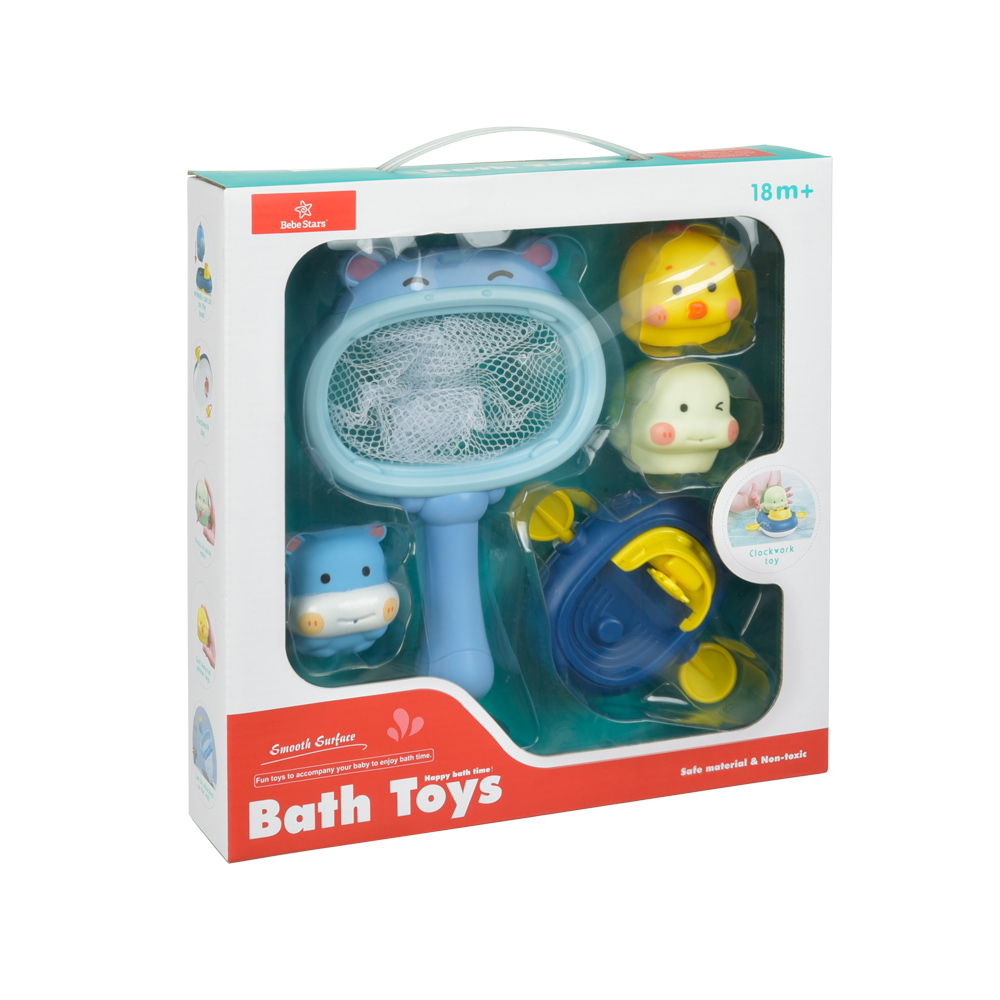 Bebe Stars Παιχνίδι Μπάνιου Fishing 130-104 Σετ Ψαρέματος με Απόχη, Βαρκούλα & 3 Φιγούρες 18+ μηνών