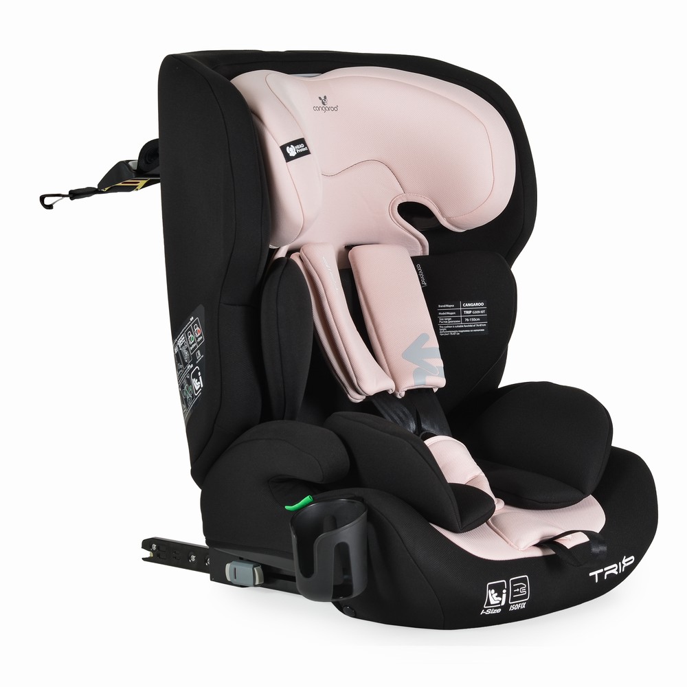 Cangaroo Κάθισμα Αυτοκινήτου Trip i-Size 76–150cm Baby Pink 3801005153107 – Isofix με Top Tether
