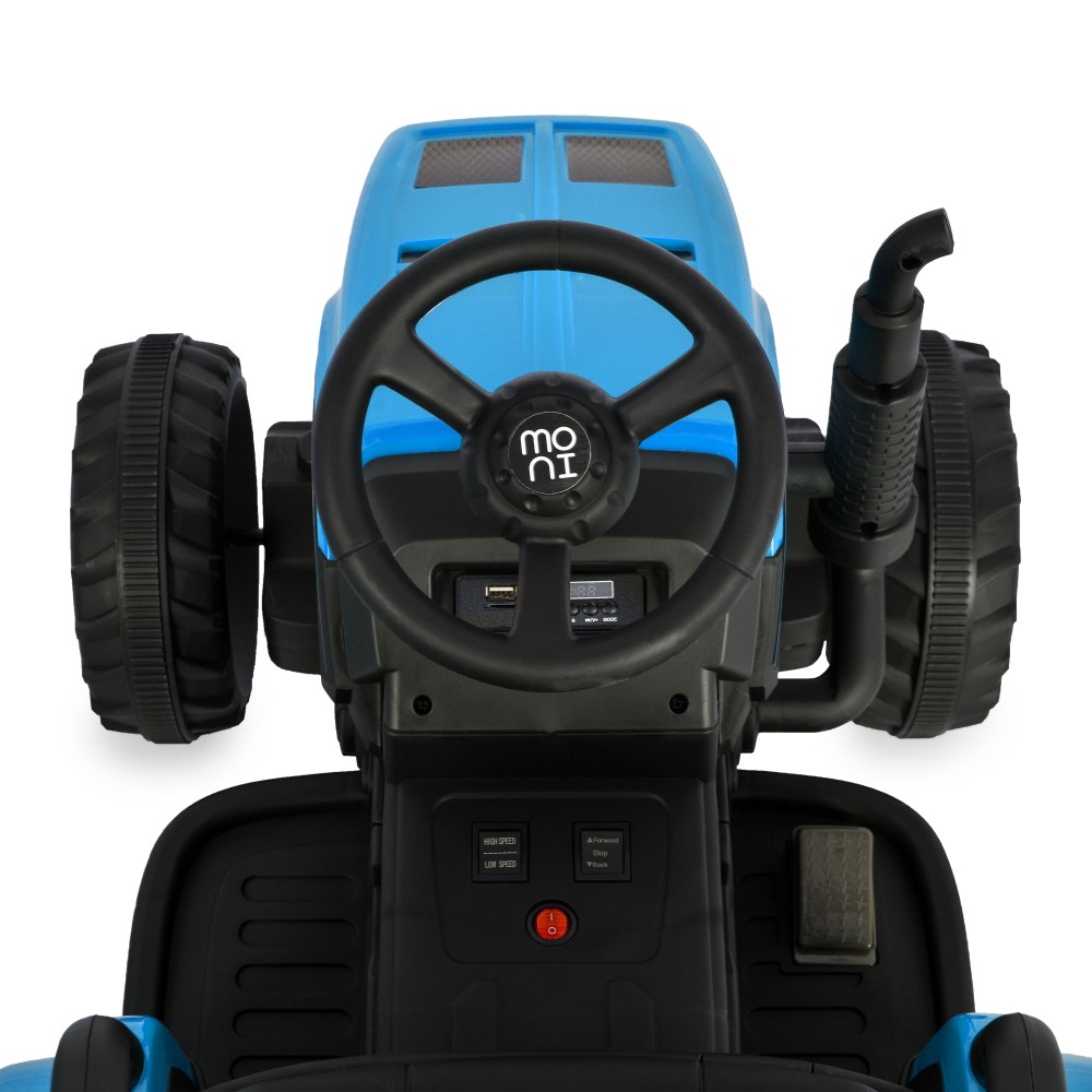 Moni Dallas Blue Ηλεκτροκίνητο Παιδικό Τρακτέρ 12V με Τρέιλερ 3801005001392 – Μπλε Τρακτέρ Μπαταρίας με Τηλεχειριστήριο