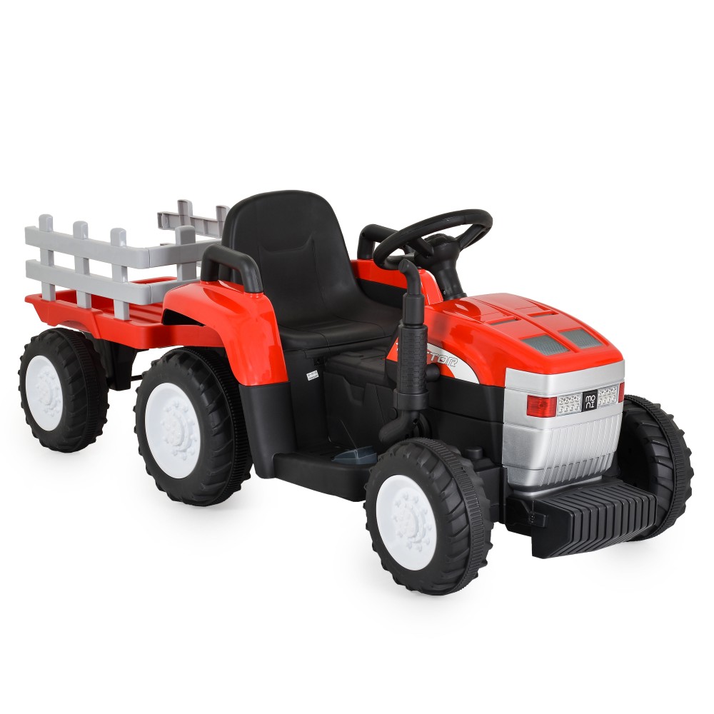 Moni Dallas Red Ηλεκτροκίνητο Παιδικό Τρακτέρ 12V με Τρέιλερ 3801005001385 – Κόκκινο Τρακτέρ Μπαταρίας με Τηλεχειριστήριο