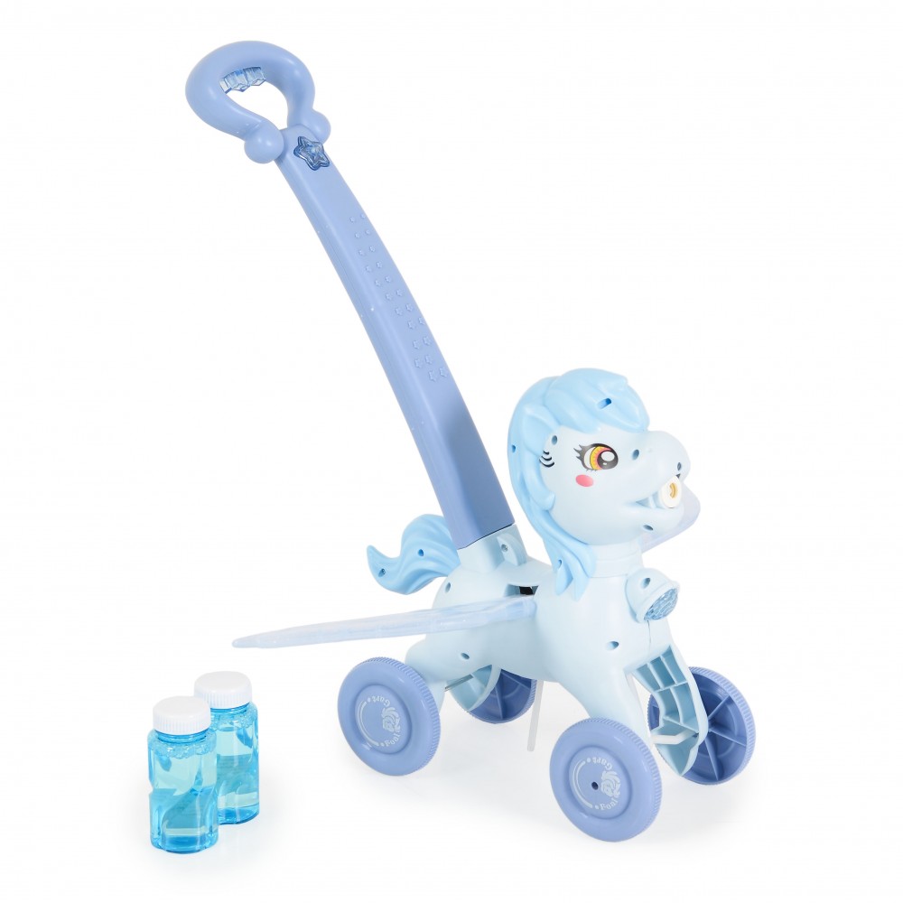 Moni Electric Pony Blue Wings 3800146224219 – Πόνυ με Μηχανισμό για Σαπουνόφουσκες, Φως & Μουσική