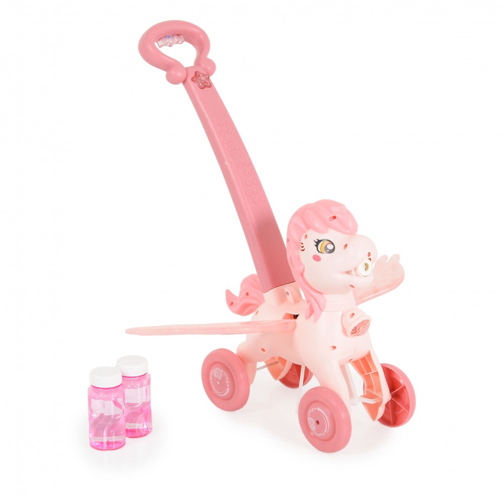 Moni Electric Pony Pink Wings BV089 3800146224202 – Ηλεκτρικό Πόνυ με Μηχανισμό για Σαπουνόφουσκες, Φως & Μουσική