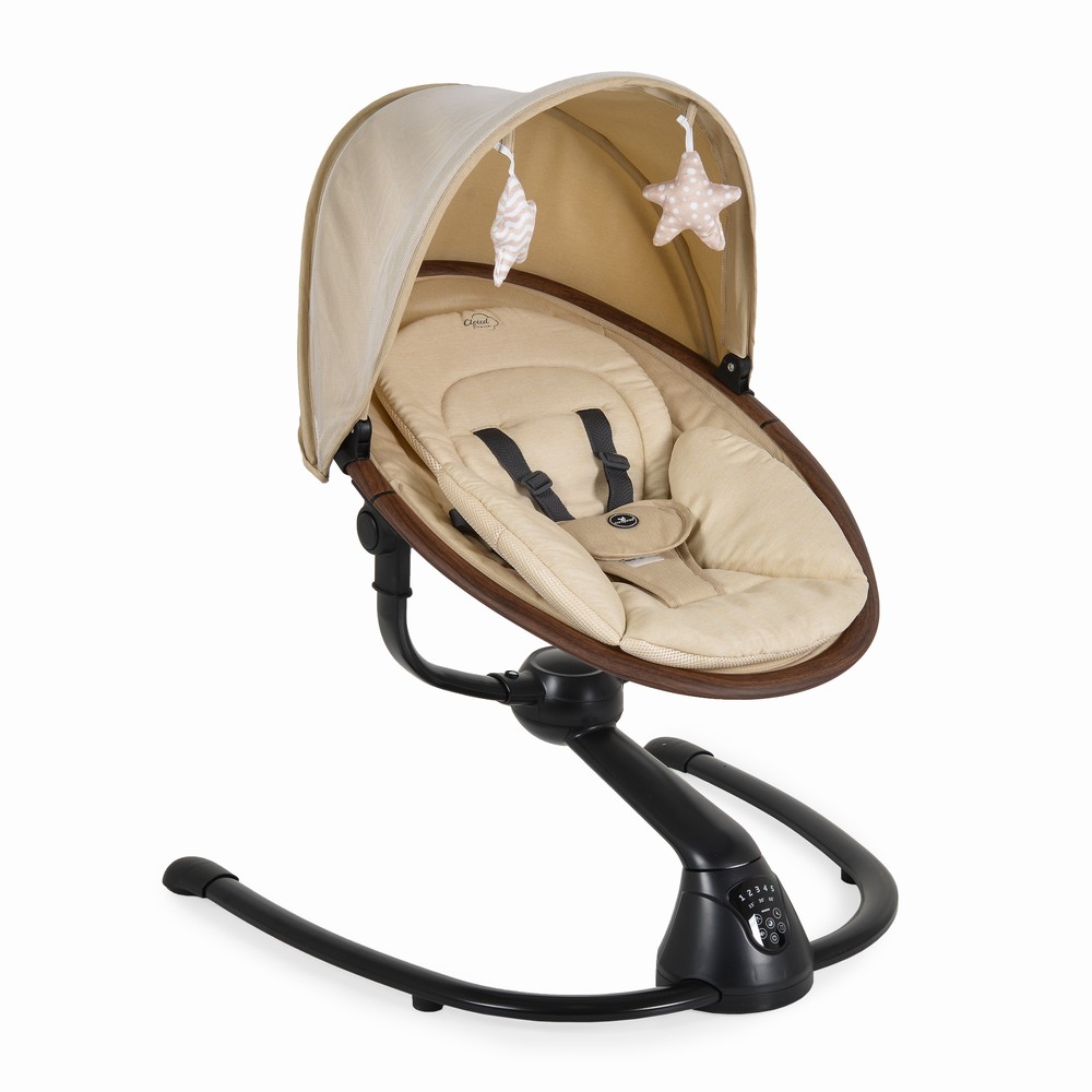 Cangaroo Cloud Premium+ Beige Ηλεκτρική Κούνια Ρηλάξ Μωρού 3801005210497 – Με Περιστροφή 360°, 5 Ταχύτητες & Κουνουπιέρα
