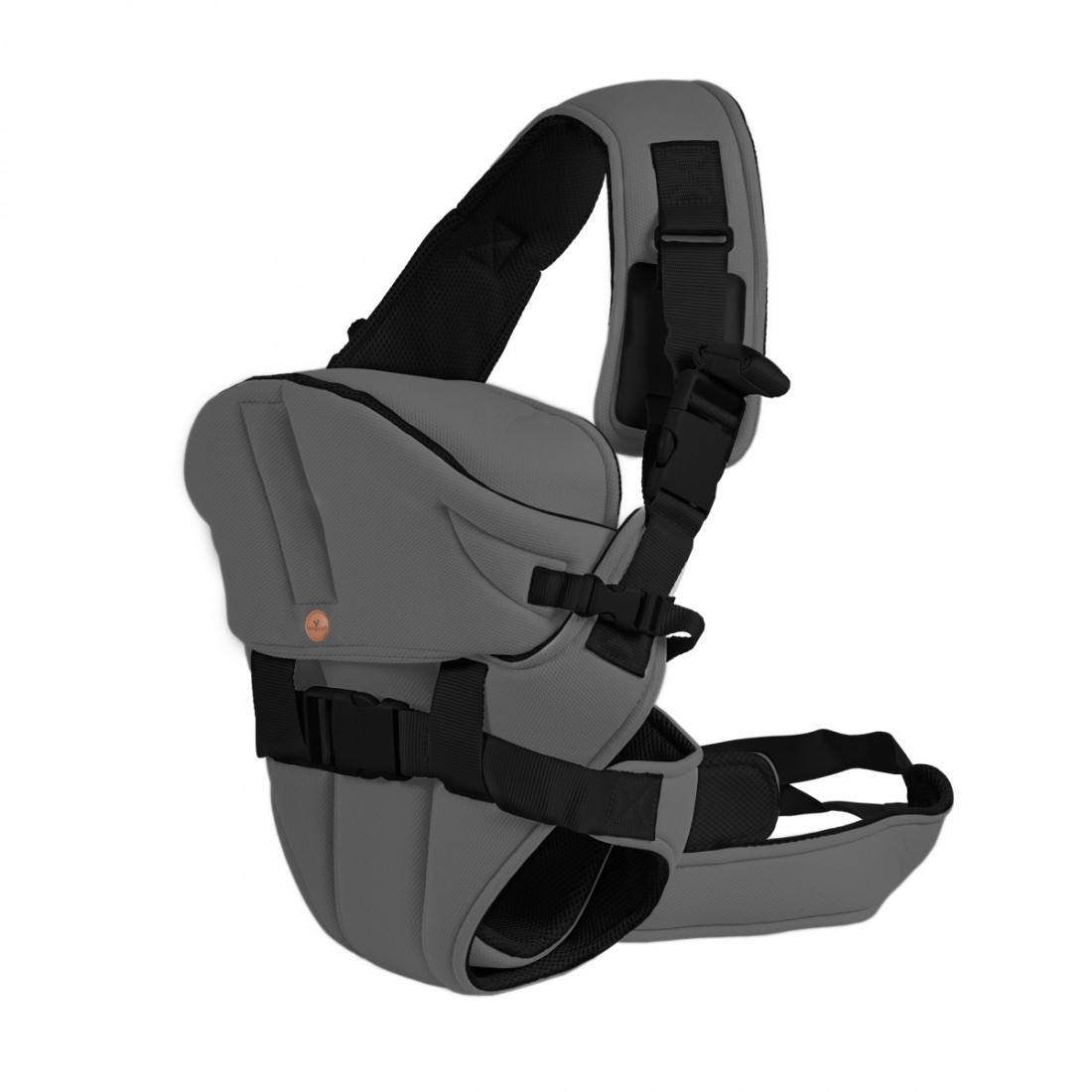 Cangaroo Carry Go Dark Grey BB003 Μάρσιπος Αγκαλιάς 6 σε 1 3800146270629 – Ανθρακί Μάρσιπος με Κουκούλα & Αναπνεύσιμο Ύφασμα