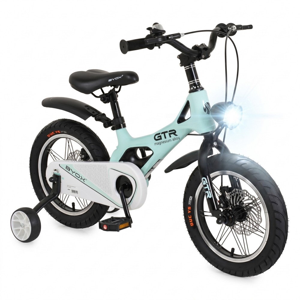 Byox GTR Mint Παιδικό Ποδήλατο 14” Magnesium 3800146203504 – Με Δισκόφρενα, LED Φως & Βοηθητικές Ρόδες