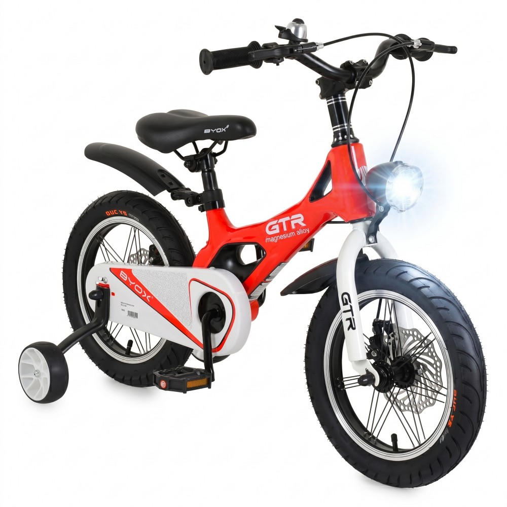 Byox GTR Red Παιδικό Ποδήλατο 14” Magnesium 3800146203511 – Με Δισκόφρενα, LED Φως & Βοηθητικές Ρόδες