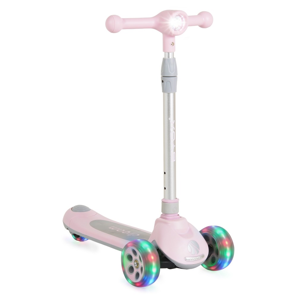 Byox Dream Pink Αναδιπλούμενο Παιδικό Πατίνι Τρίτροχο με Φωτιζόμενες Ρόδες 3801005300242 – Scooter με Ρυθμιζόμενο Τιμόνι & LED Φως