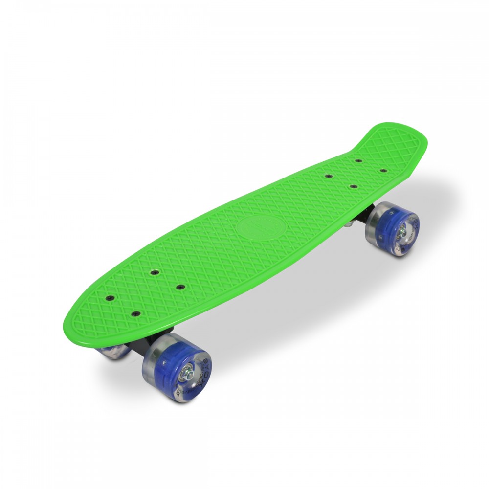 Byox Spice LED Green Skateboard 22” 3800146226107 – Τροχοσανίδα με Φωτιζόμενες Ρόδες, ABEC-7 & Αντιολισθητική Επιφάνεια