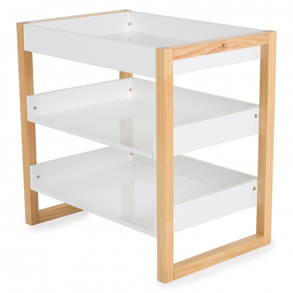 Cangaroo Timber Ξύλινη Αλλαξιέρα με 2 Ράφια 82x54x80cm 3800146272517 – Αλλαξιέρα από Ξύλο Πεύκου για Στρώμα 50x70cm