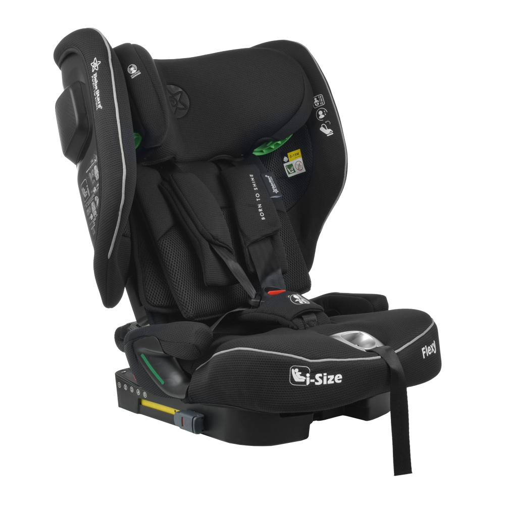 Bebe Stars Flexy Black 934-188 Κάθισμα Αυτοκινήτου i-Size 76-150cm με Isofix – Αναδιπλούμενο Παιδικό Κάθισμα με Ηχητική Ειδοποίηση Ασφαλείας