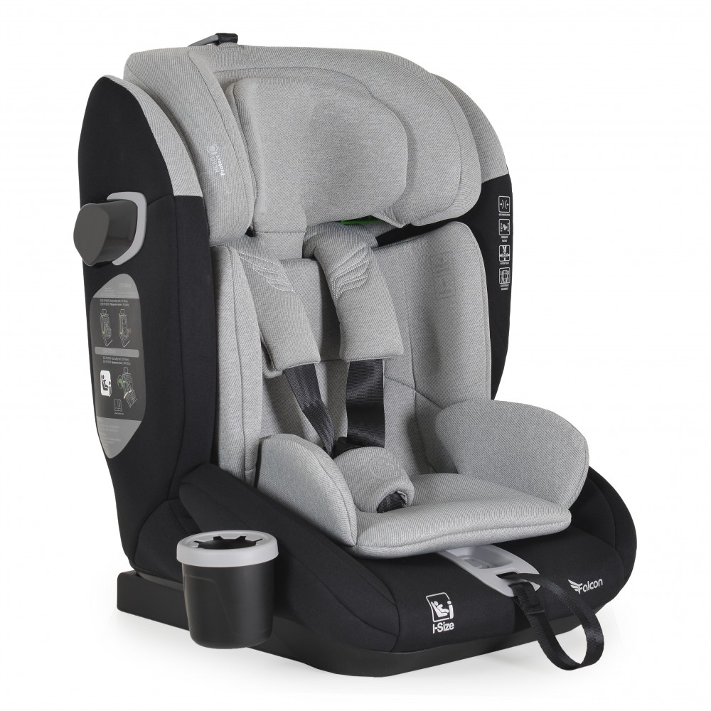 Cangaroo Falcon Opal Grey Κάθισμα Αυτοκινήτου i-Size 76-150cm 3801005152797 – Παιδικό Κάθισμα με SPS, Ζώνη 5 Σημείων & Προσκέφαλο Memory Foam