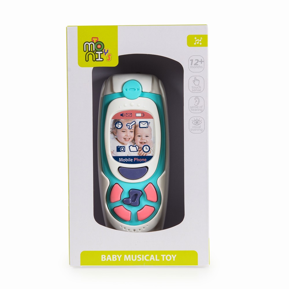 Moni Toys Baby Phone K999-72B Blue 3800146224943 – Βρεφικό Παιδικό Τηλέφωνο με Μουσική & Φωτάκια