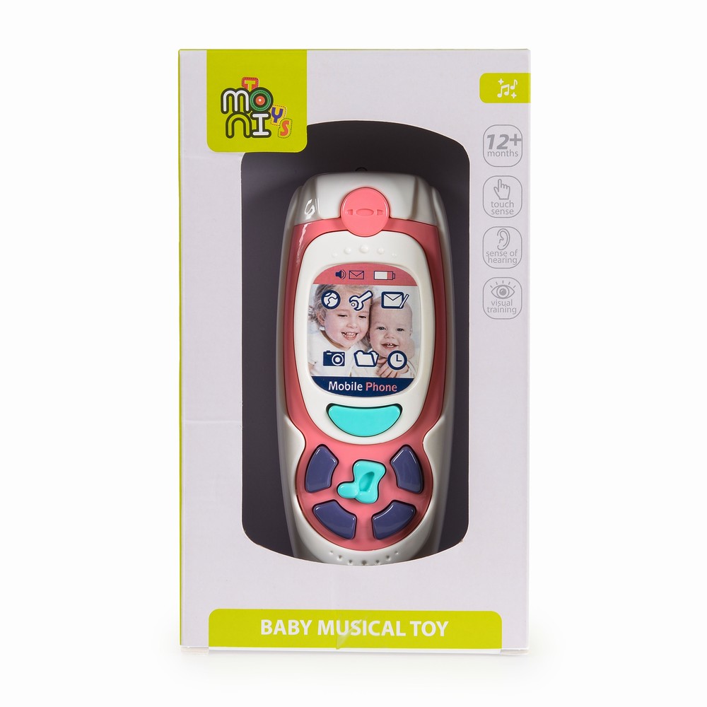 Moni Toys Baby Phone K999-72G Pink 3800146220631 – Μουσικό Παιδικό Τηλέφωνο 12m+ με Μελωδίες & Φωτάκια