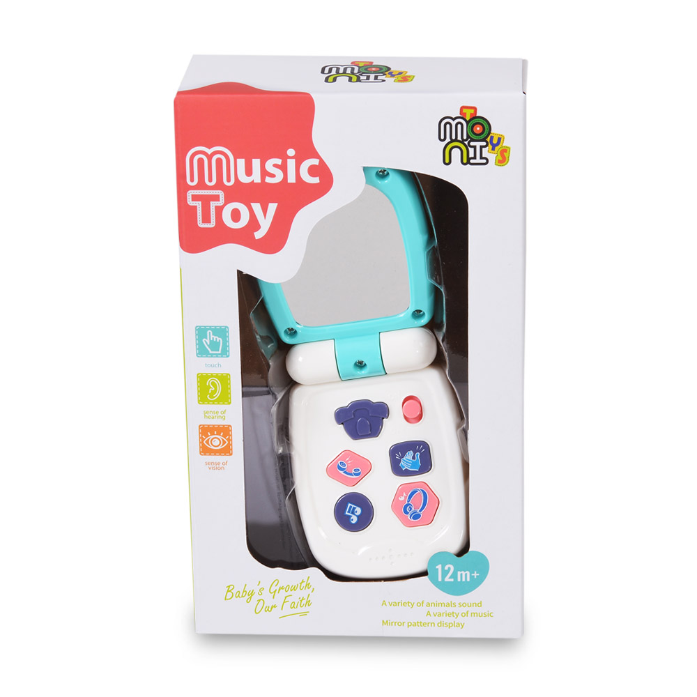 Moni Toys Baby Phone με Καπάκι Green K999-95B 3800146220655 – Βρεφικό Παιδικό Τηλέφωνο 12m+ με Ήχους & Μελωδίες