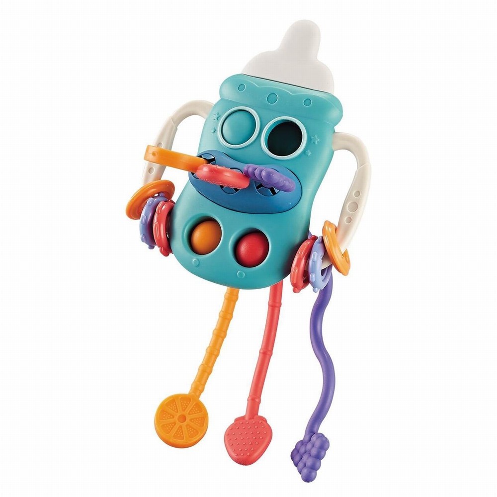 Moni Baby Sensory Toy Baby Bottle 688-70 Blue Πολυλειτουργικό Μασητικό Παιχνίδι 18m+ – Κωδ. 3801005602537