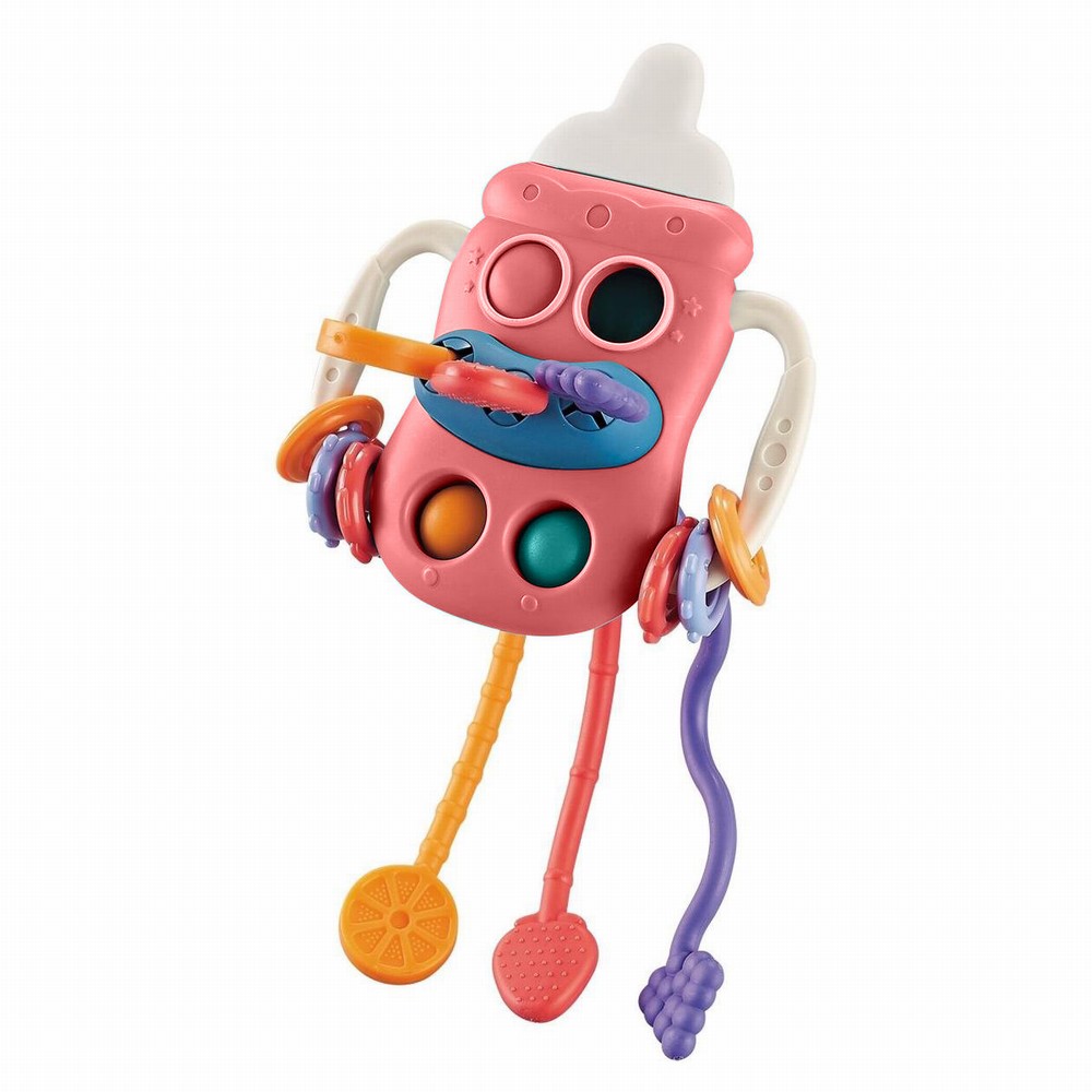 Moni Baby Sensory Toy Baby Bottle 688-70 Pink Πολυλειτουργικό Μασητικό Παιχνίδι 18m+ – Κωδ. 3801005602452
