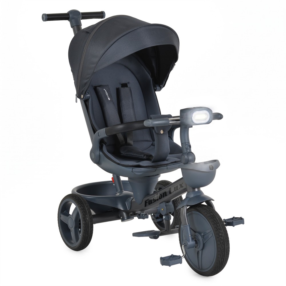 Byox Fusion Lux Dark Grey Τρίκυκλο Ποδηλατάκι με Σκίαστρο & Λαβή Γονέα 5m+ έως 25kg – Κωδ. 3800146232108